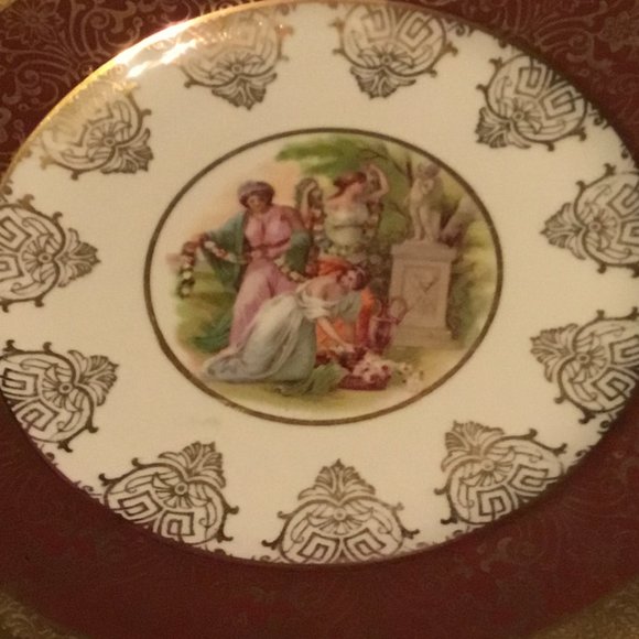 Very lovely & antique Edgewood China 22 karat gold decorative plate - Picture 5 of 8